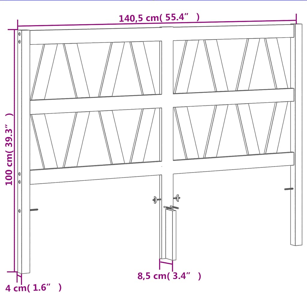 sengegavl 135 cm massivt fyrretræ gyldenbrun