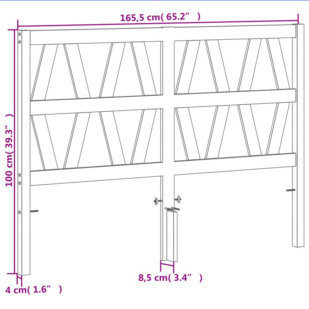sengegavl 160 cm massivt fyrretræ gyldenbrun