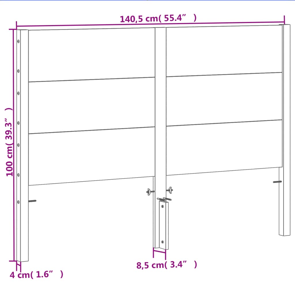 sengegavl 135 cm massivt fyrretræ gyldenbrun