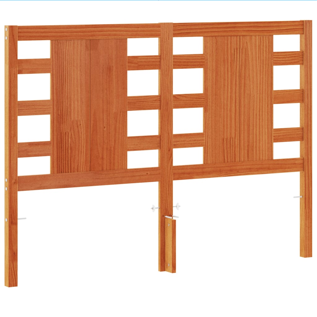 sengegavl 135 cm massivt fyrretræ gyldenbrun