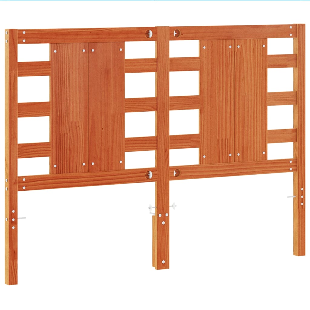 sengegavl 135 cm massivt fyrretræ gyldenbrun