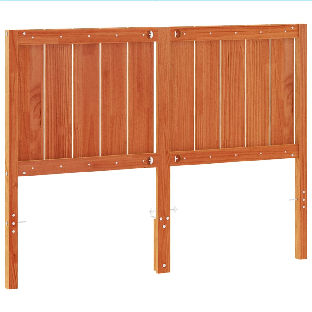 sengegavl 135 cm massivt fyrretræ gyldenbrun