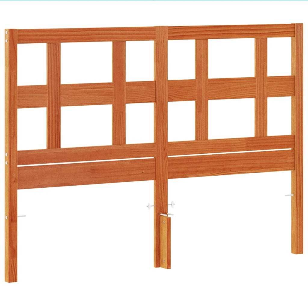 sengegavl 135 cm massivt fyrretræ gyldenbrun