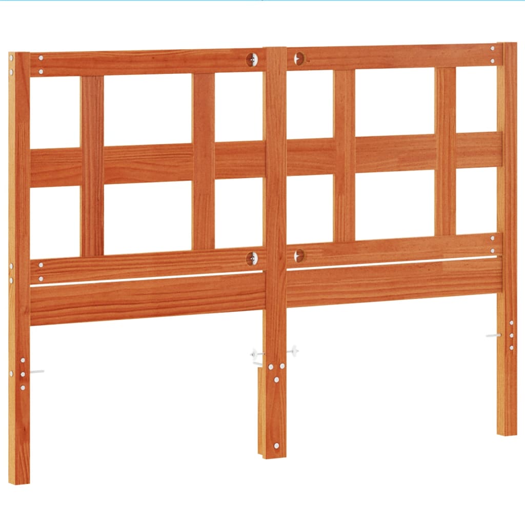 sengegavl 135 cm massivt fyrretræ gyldenbrun
