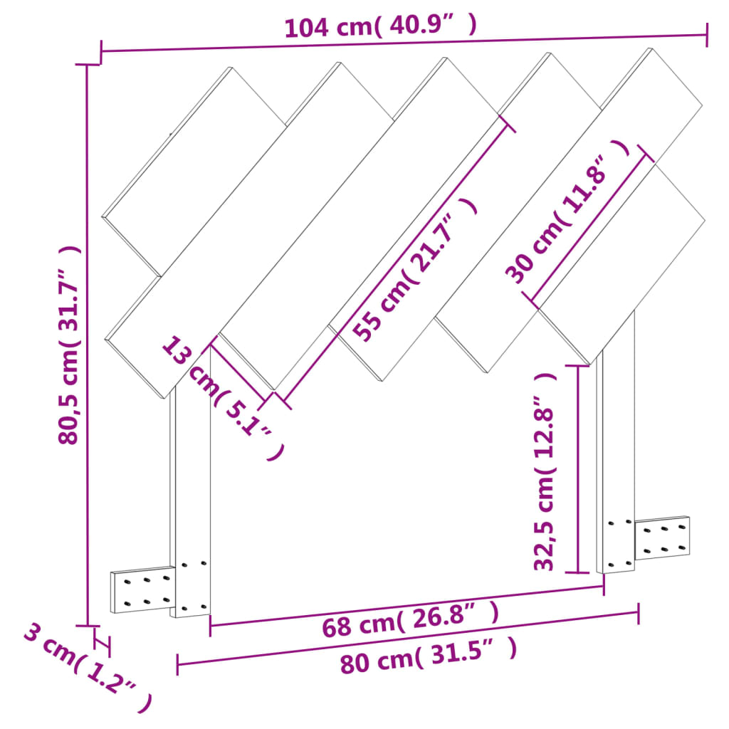 sengegavl 100 cm massivt fyrretræ gyldenbrun