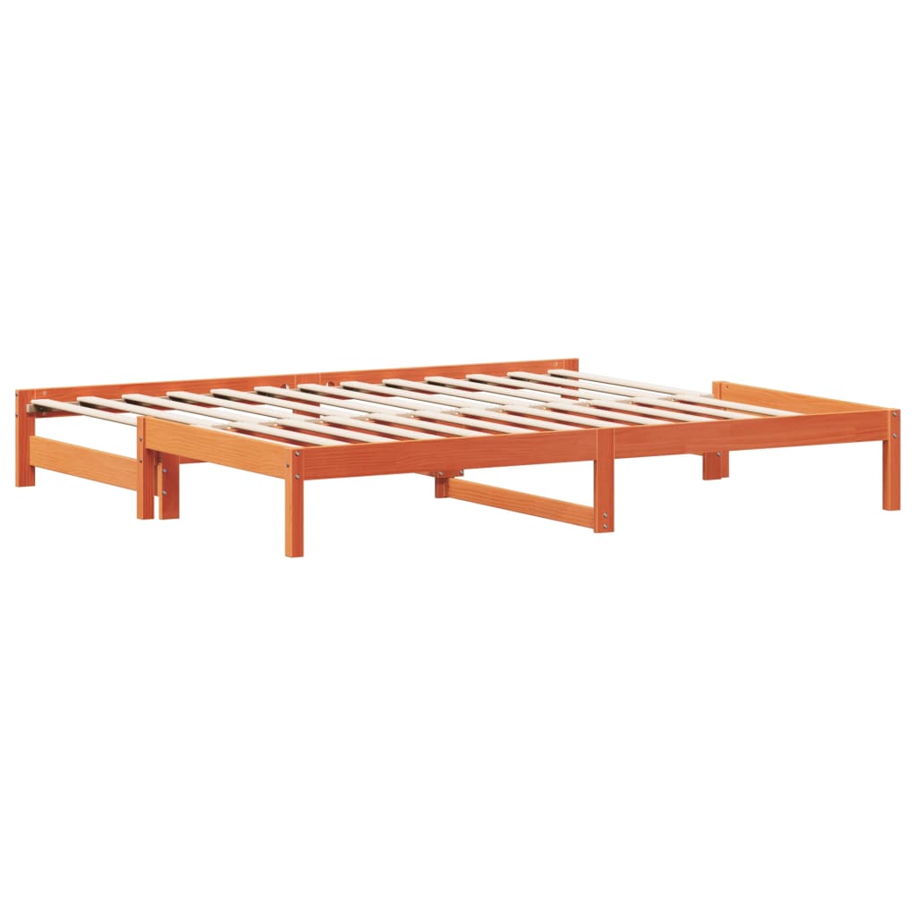 daybed med udtræk 90x200 cm massivt fyrretræ gyldenbrun