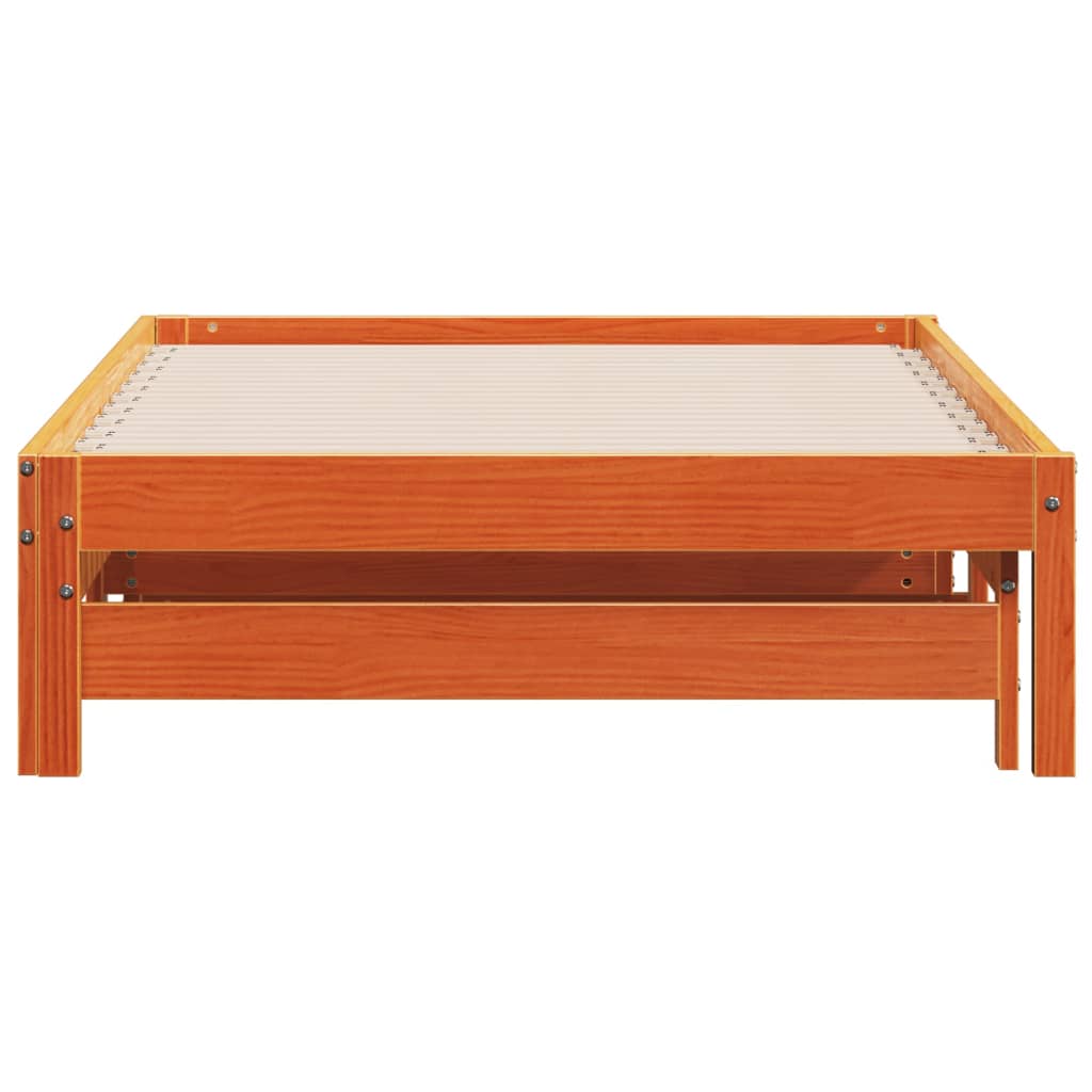 daybed med udtræk 90x200 cm massivt fyrretræ gyldenbrun