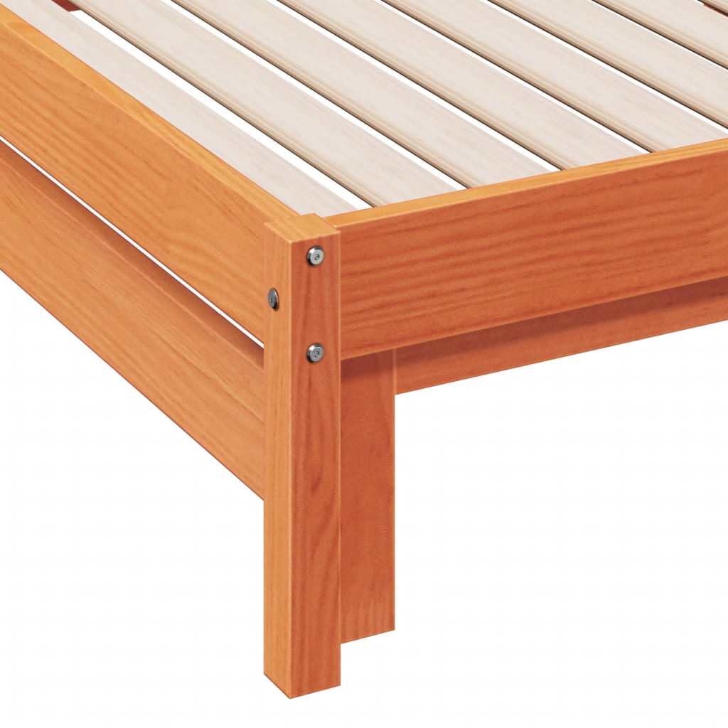 daybed med udtræk 90x190 cm massivt fyrretræ gyldenbrun