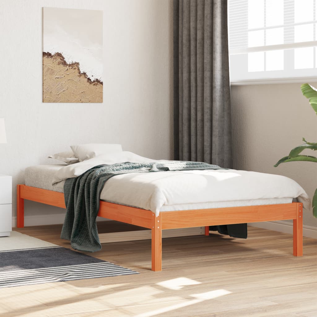 daybed uden madras 90x200 cm massivt fyrretræ gyldenbrun