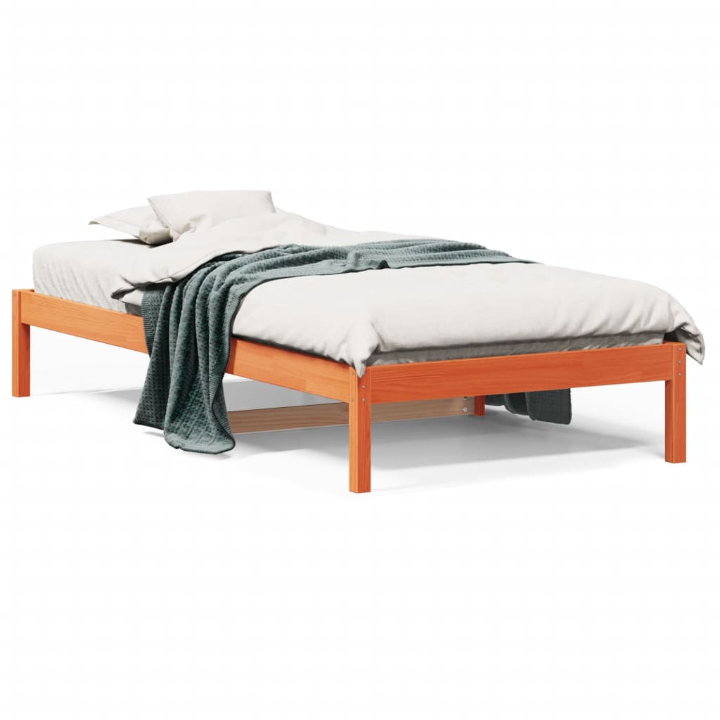 daybed uden madras 80x200 cm massivt fyrretræ gyldenbrun