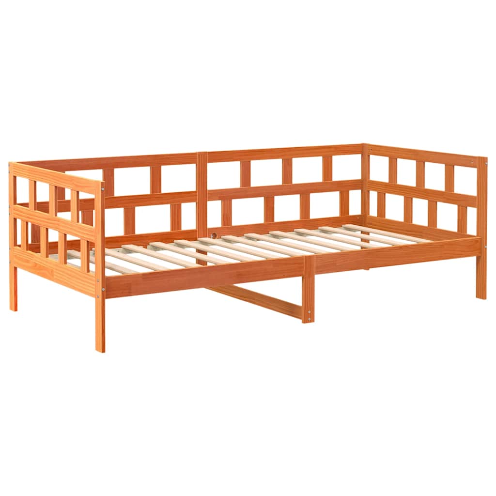 daybed uden madras 90x200 cm massivt fyrretræ gyldenbrun