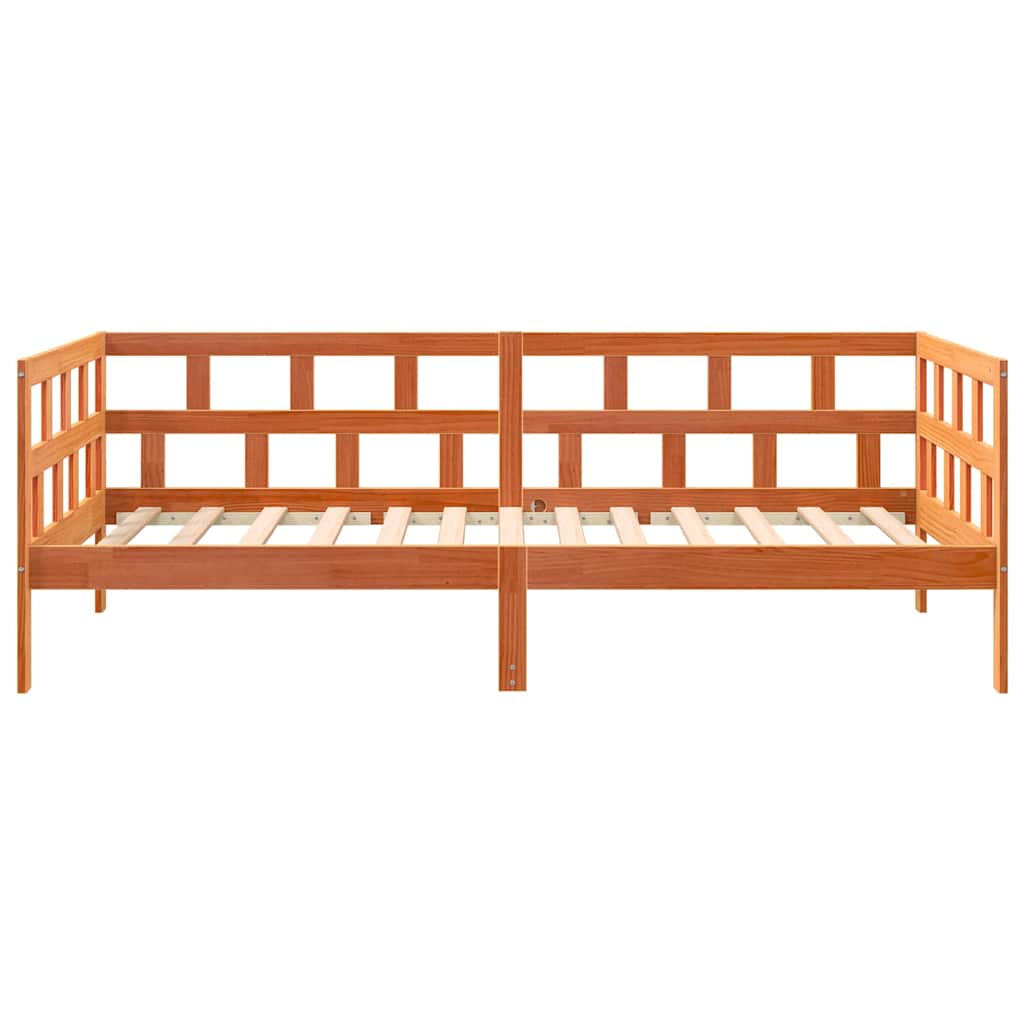 daybed uden madras 90x200 cm massivt fyrretræ gyldenbrun
