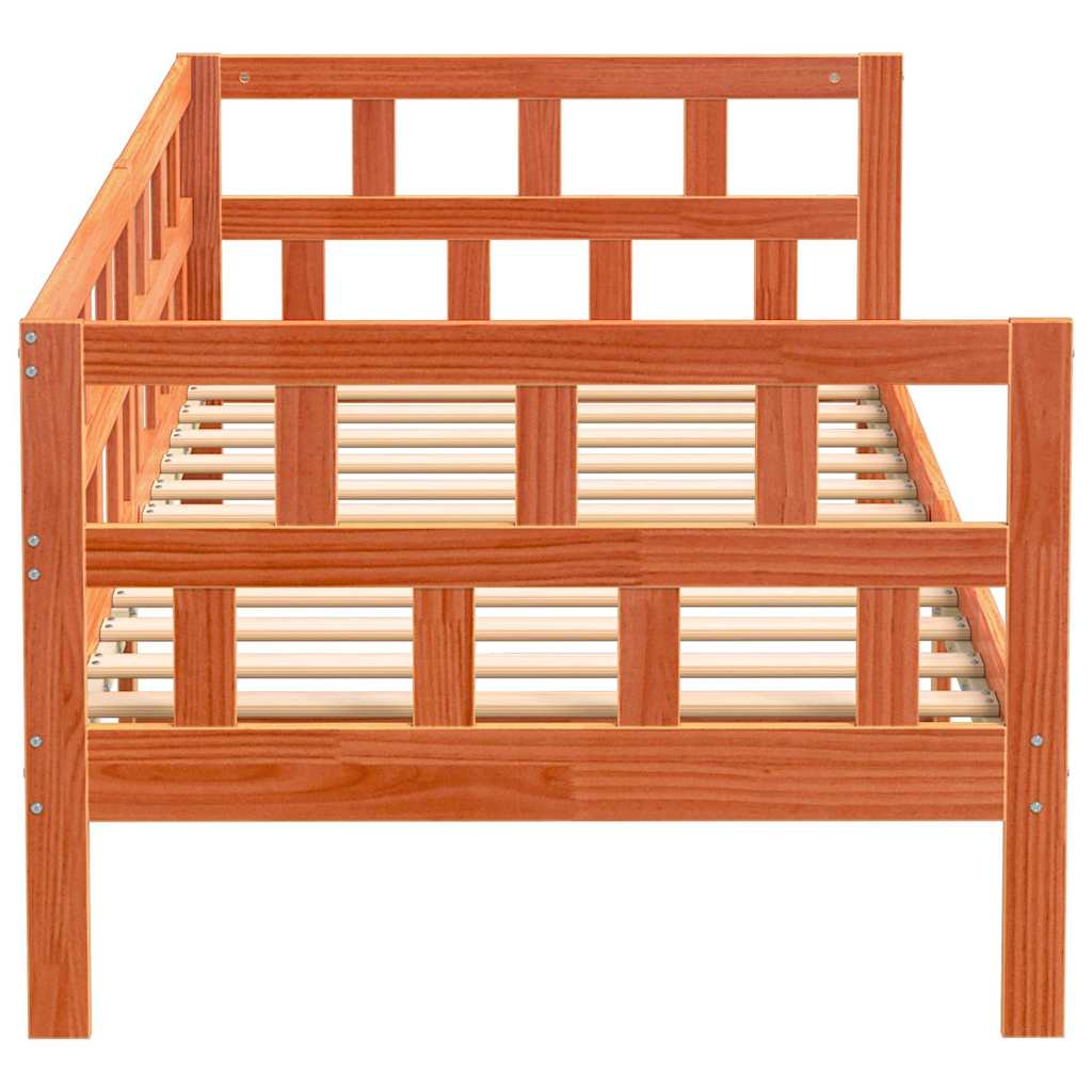 daybed uden madras 90x200 cm massivt fyrretræ gyldenbrun