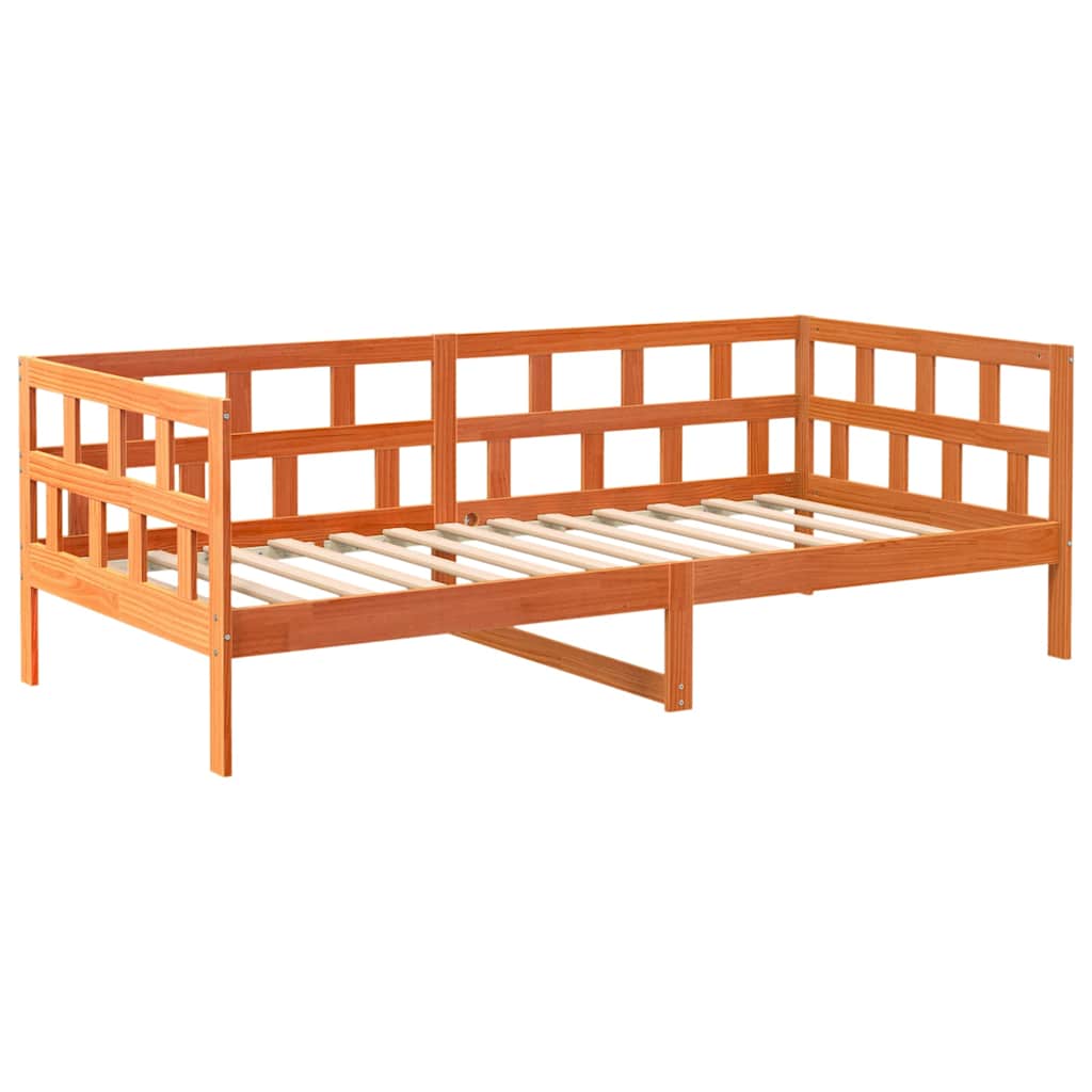 daybed uden madras 80x200 cm massivt fyrretræ gyldenbrun