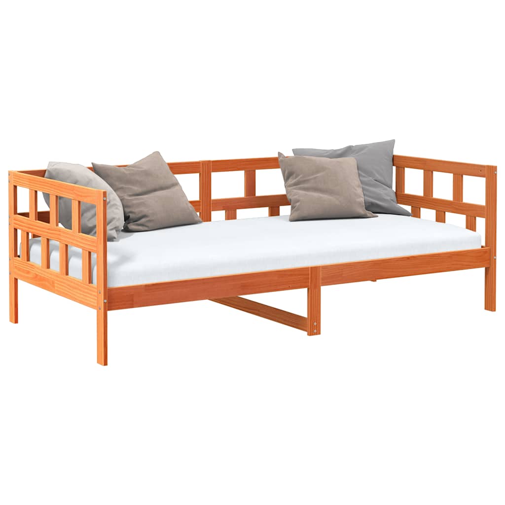 daybed uden madras 80x200 cm massivt fyrretræ gyldenbrun