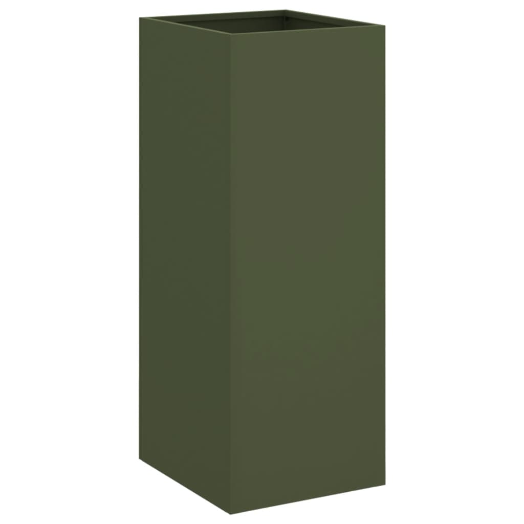 plantekasse 32x29x75 cm stål olivengrøn