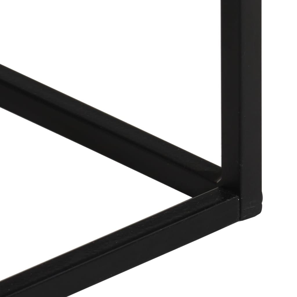 konsolbord 110x30x75 cm massivt ru mangotræ og jern