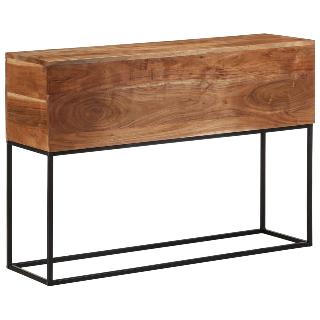 konsolbord 110x30x75 cm massivt akacietræ og jern