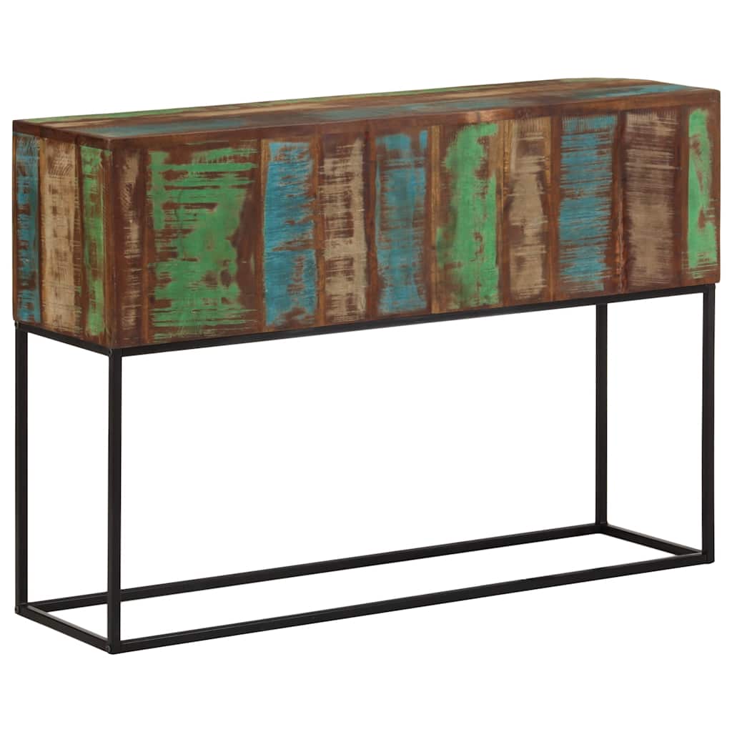 konsolbord 110x30x75 cm massivt genbrugstræ og jern