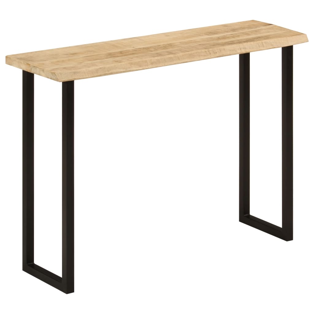 konsolbord med naturlig kant 105x33x76 cm massivt mangotræ