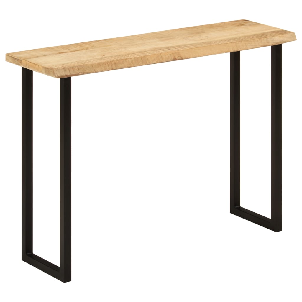 konsolbord med naturlig kant 105x33x76 cm massivt mangotræ