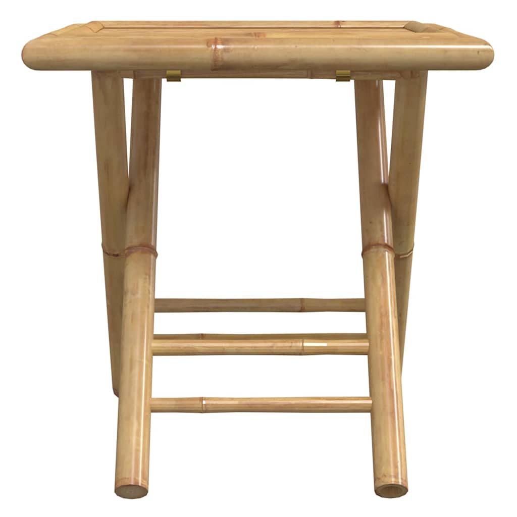 bistrostole 3 stk. foldbare med cremehvide hynder bambus