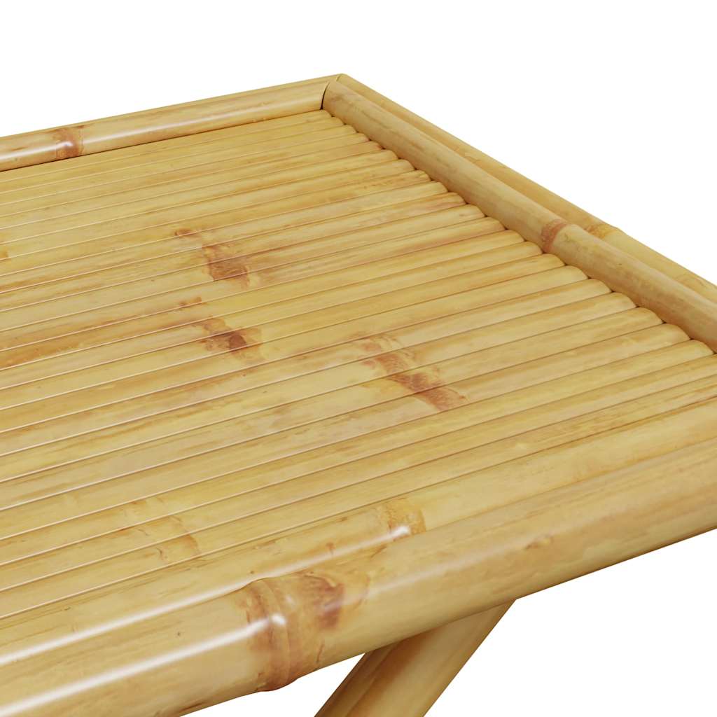 bistrostole 3 stk. foldbare med cremehvide hynder bambus