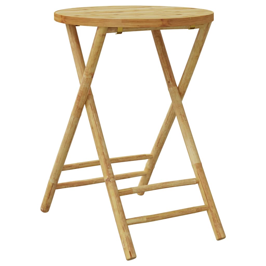 bistrostole 3 stk. foldbare med cremehvide hynder bambus