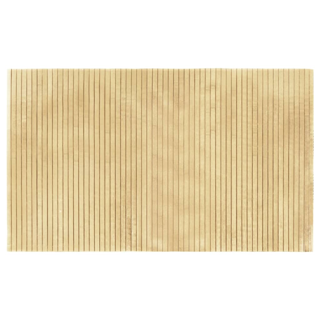 gulvtæppe 60x100 cm rektangulær bambus lys naturfarvet