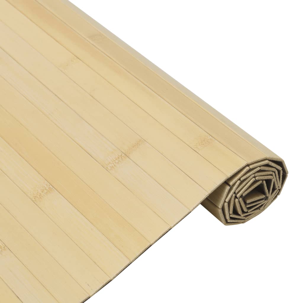 gulvtæppe 60x100 cm rektangulær bambus lys naturfarvet
