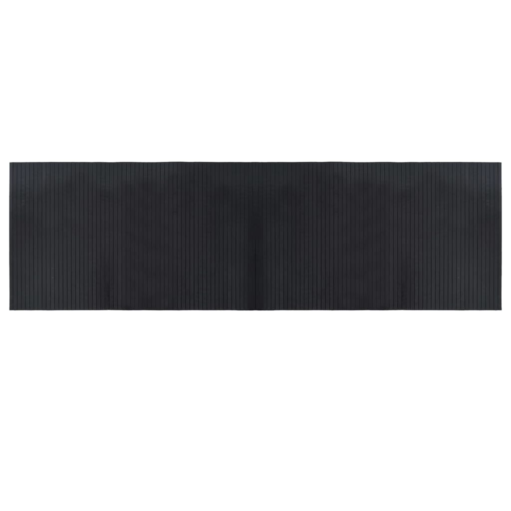 gulvtæppe 60x200 cm rektangulær bambus sort