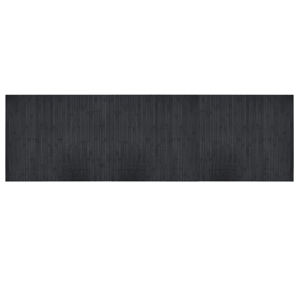gulvtæppe 60x200 cm rektangulær bambus grå