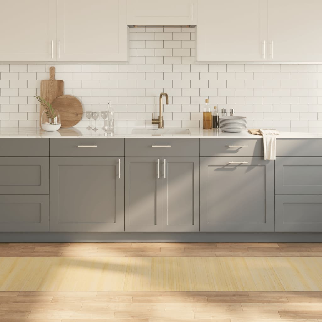 gulvtæppe 60x300 cm rektangulær bambus lys naturfarvet