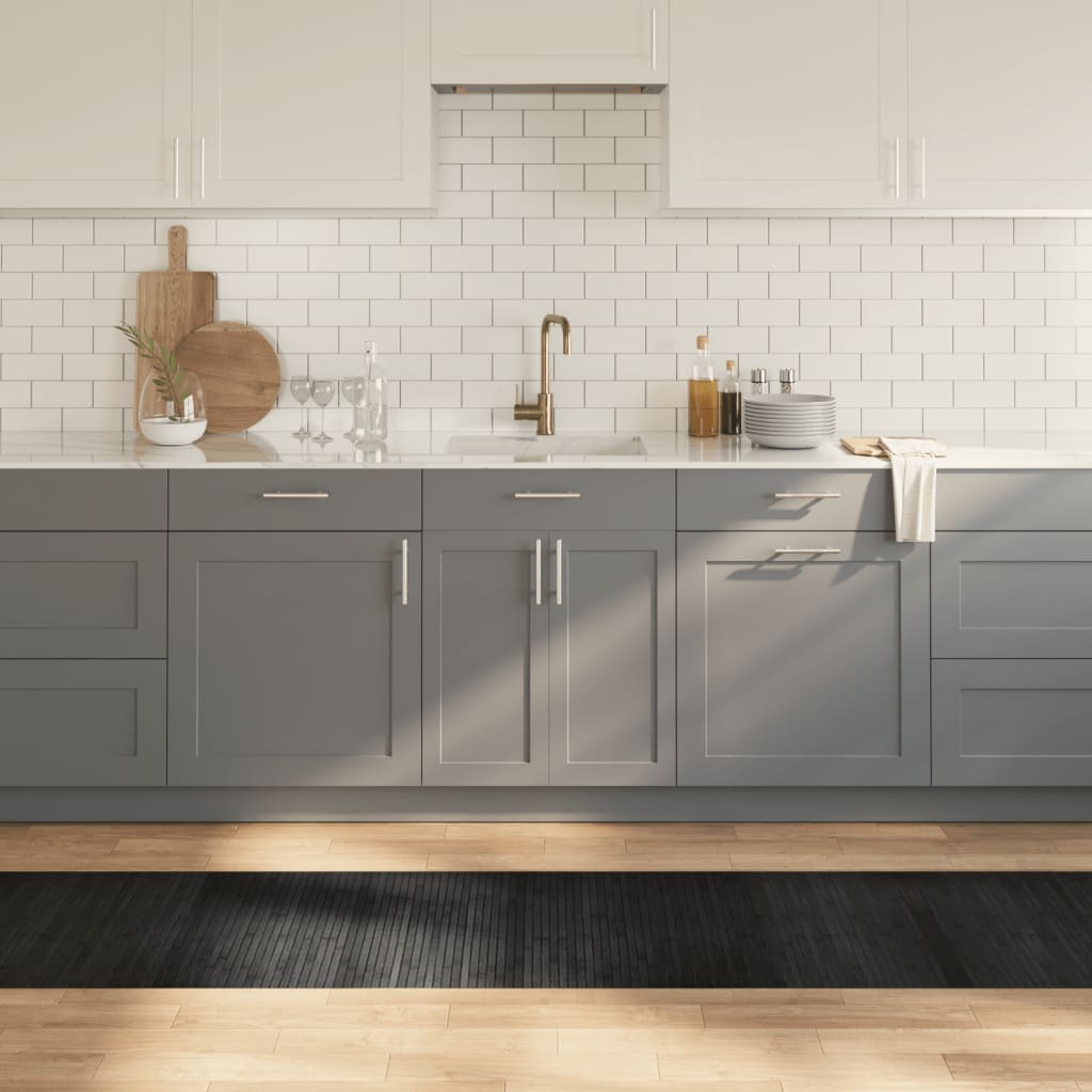 gulvtæppe 60x500 cm rektangulær bambus grå
