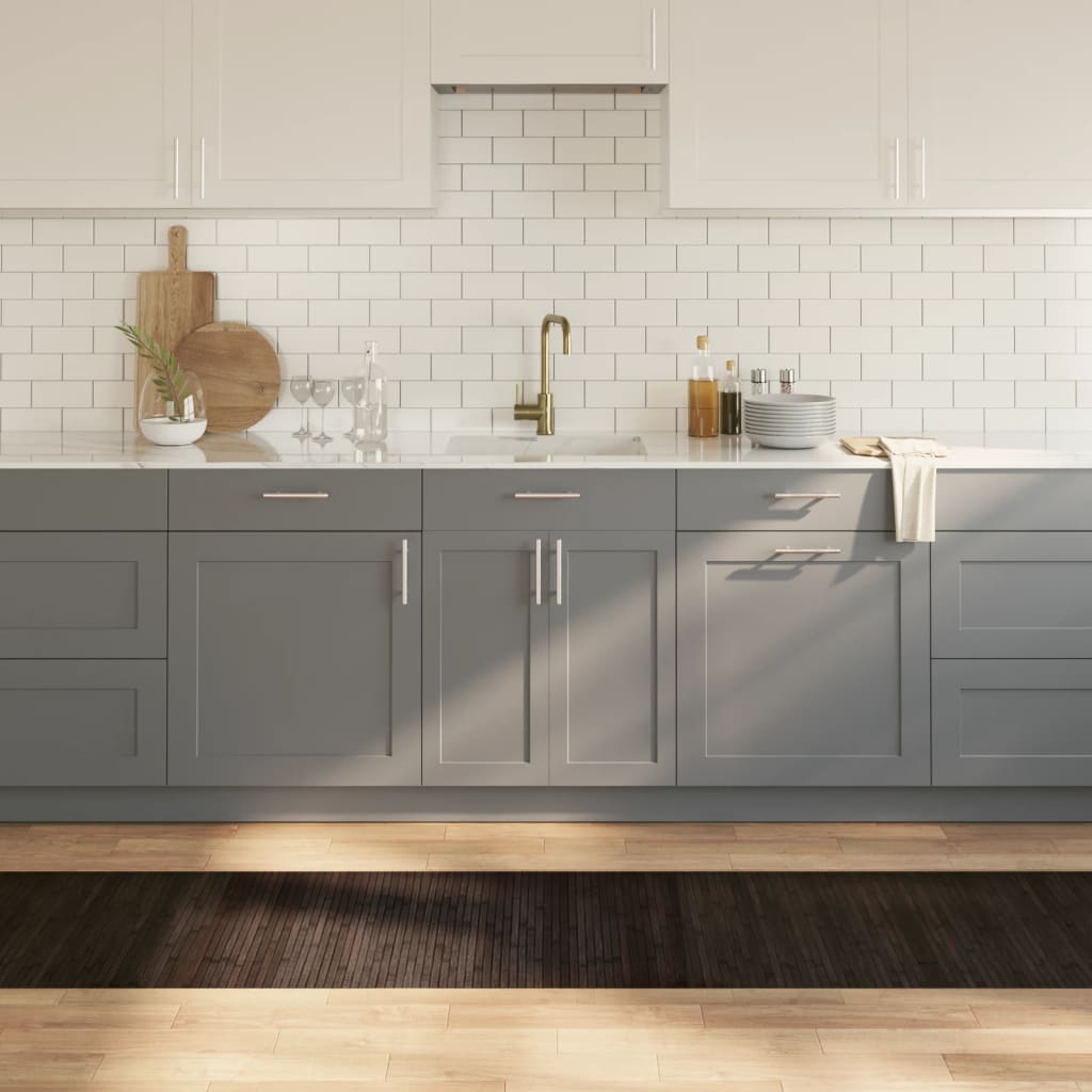 gulvtæppe 60x500 cm rektangulær bambus mørkebrun