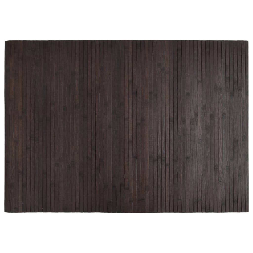 gulvtæppe 70x100 cm rektangulær bambus mørkebrun
