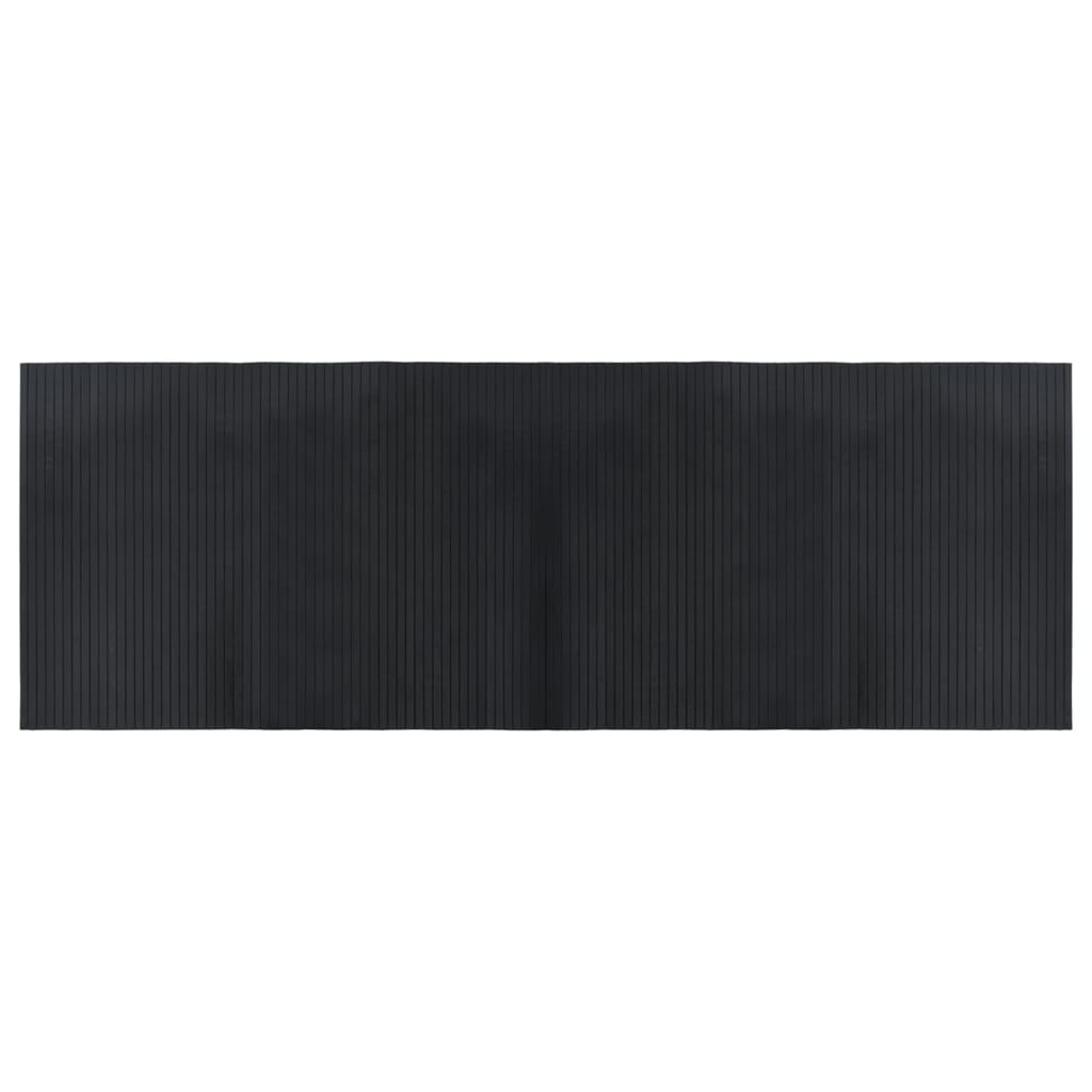 gulvtæppe 70x200 cm rektangulær bambus sort