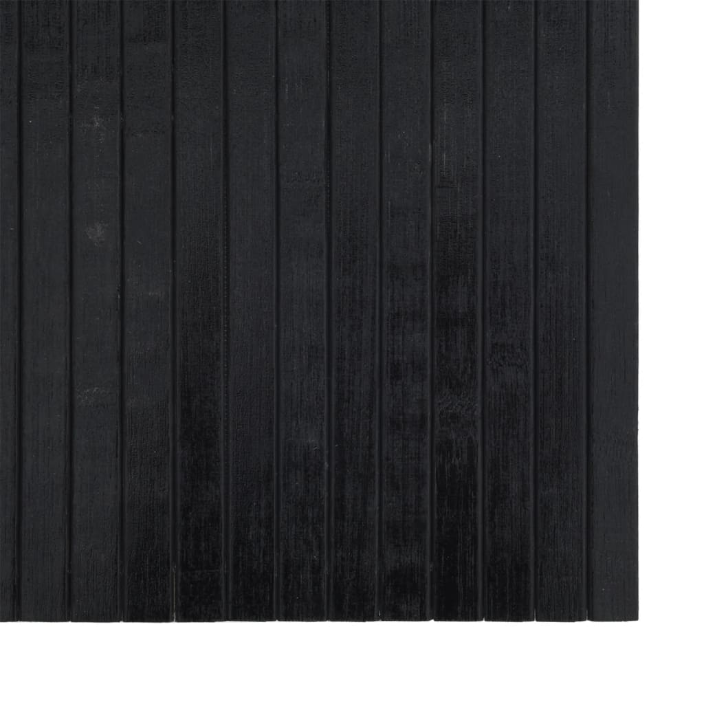gulvtæppe 70x200 cm rektangulær bambus sort