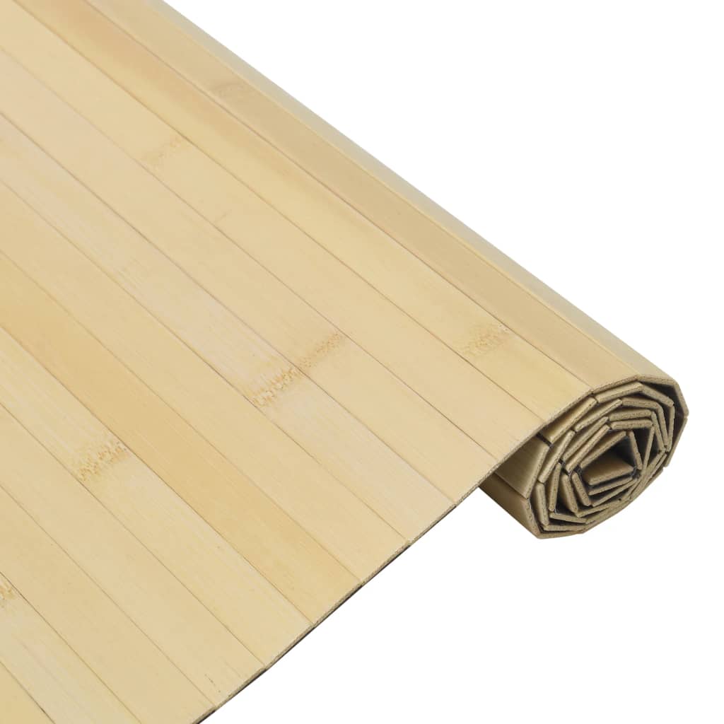 gulvtæppe 70x200 cm rektangulær bambus lys naturfarvet