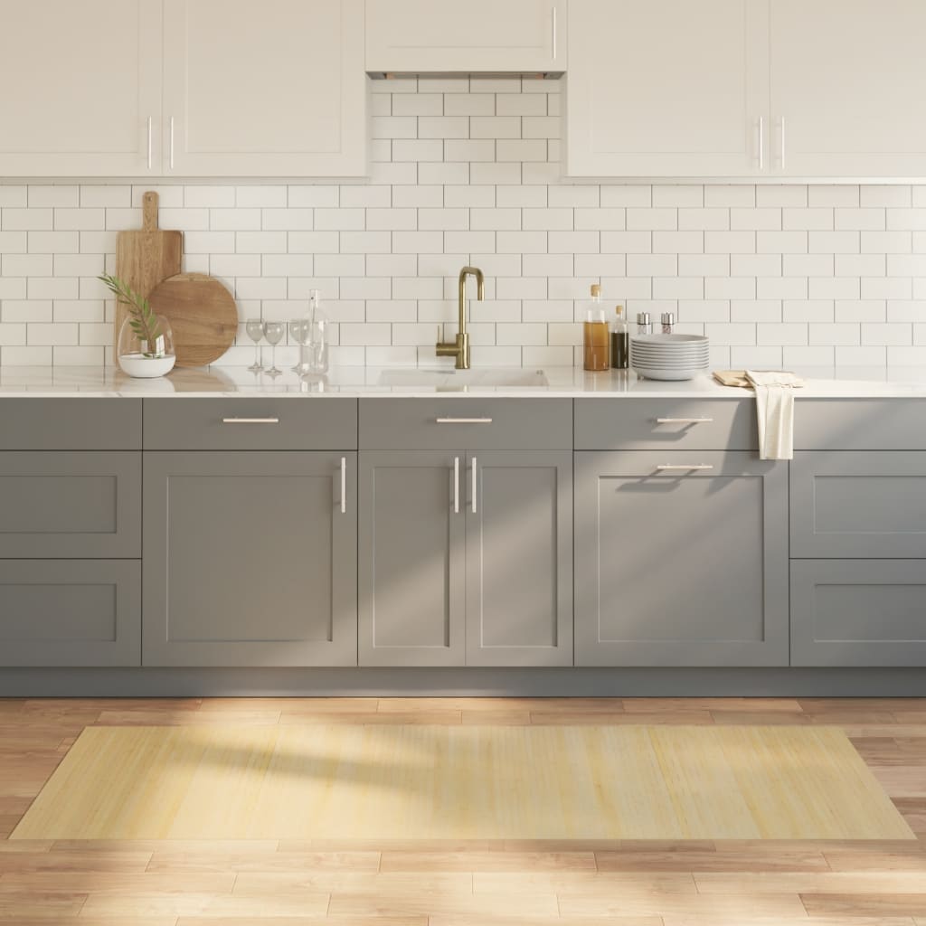 gulvtæppe 70x200 cm rektangulær bambus lys naturfarvet