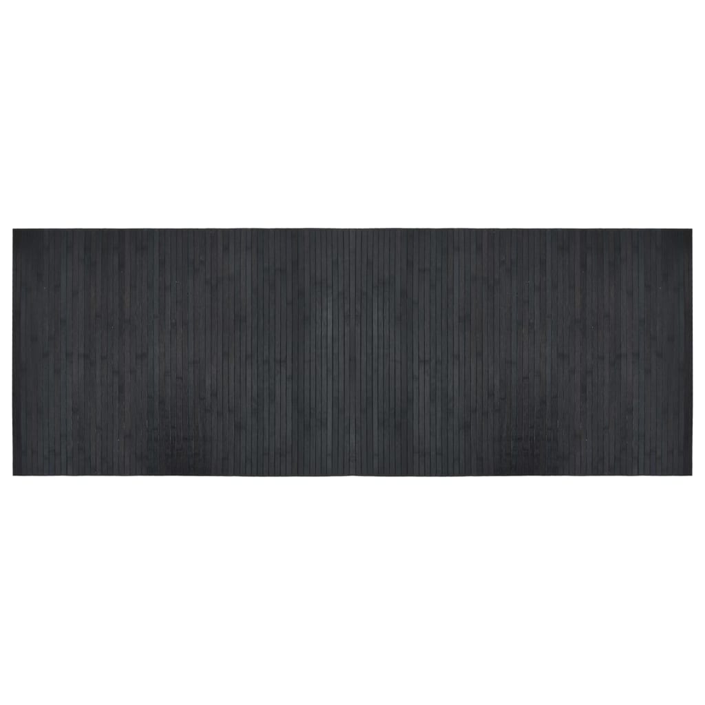 gulvtæppe 70x200 cm rektangulær bambus grå