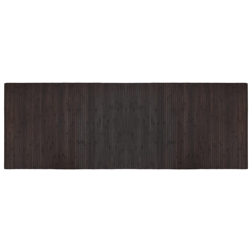 gulvtæppe 70x200 cm rektangulær bambus mørkebrun