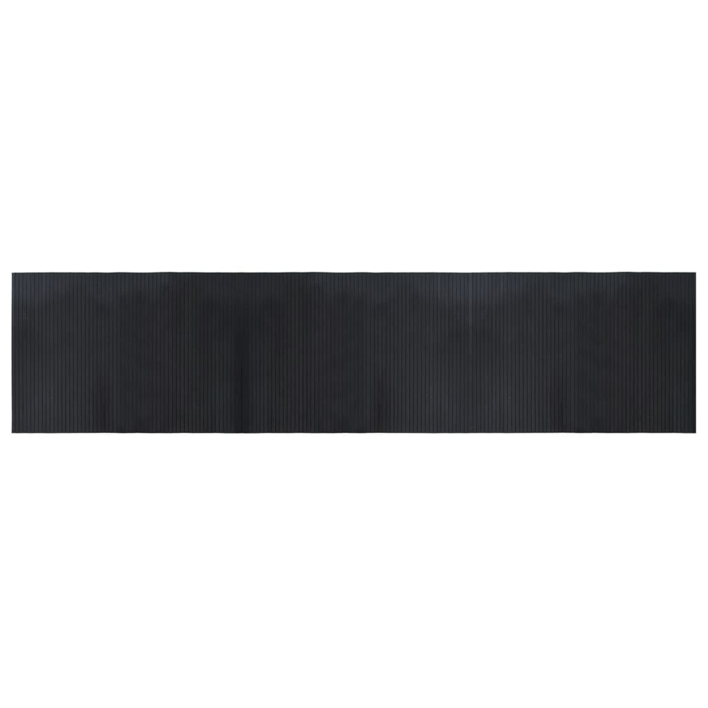 gulvtæppe 70x300 cm rektangulær bambus sort