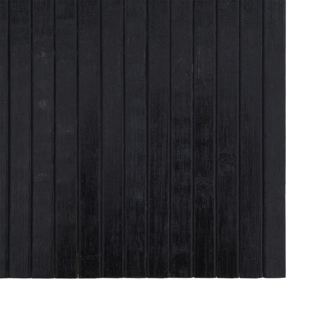 gulvtæppe 70x300 cm rektangulær bambus sort