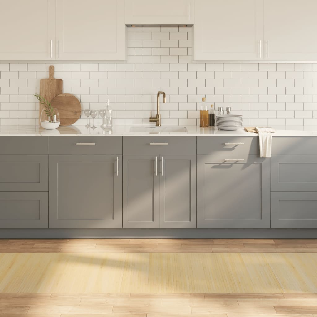 gulvtæppe 70x300 cm rektangulær bambus lys naturfarvet