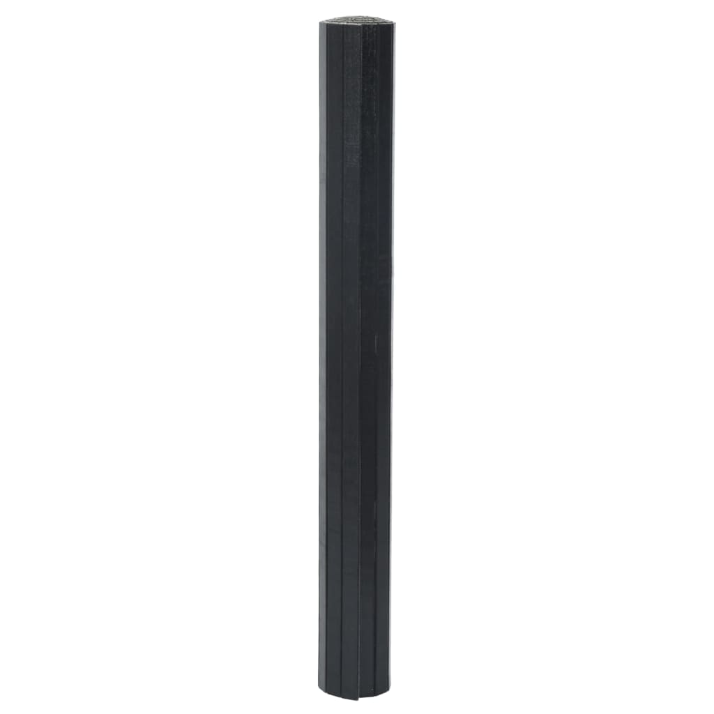 gulvtæppe 70x400 cm rektangulær bambus sort