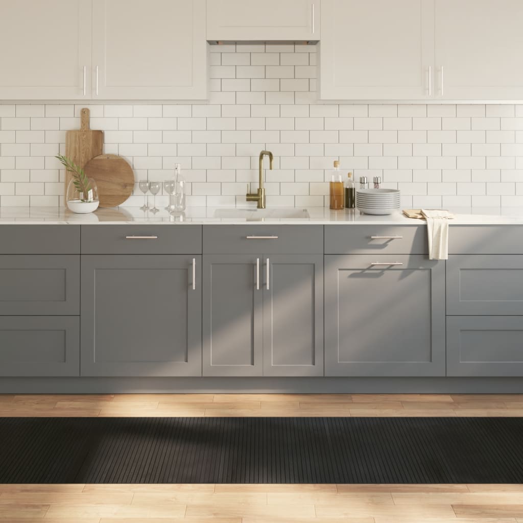 gulvtæppe 70x400 cm rektangulær bambus sort