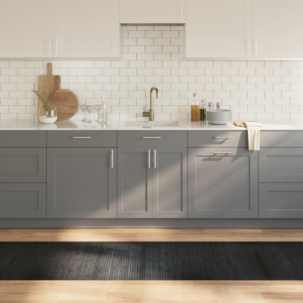 gulvtæppe 70x400 cm rektangulær bambus grå
