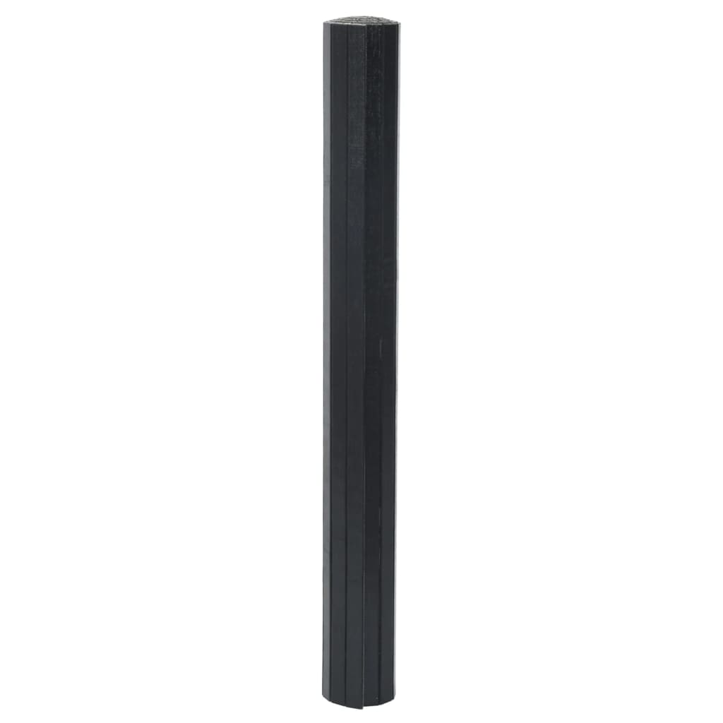 gulvtæppe 70x500 cm rektangulær bambus sort