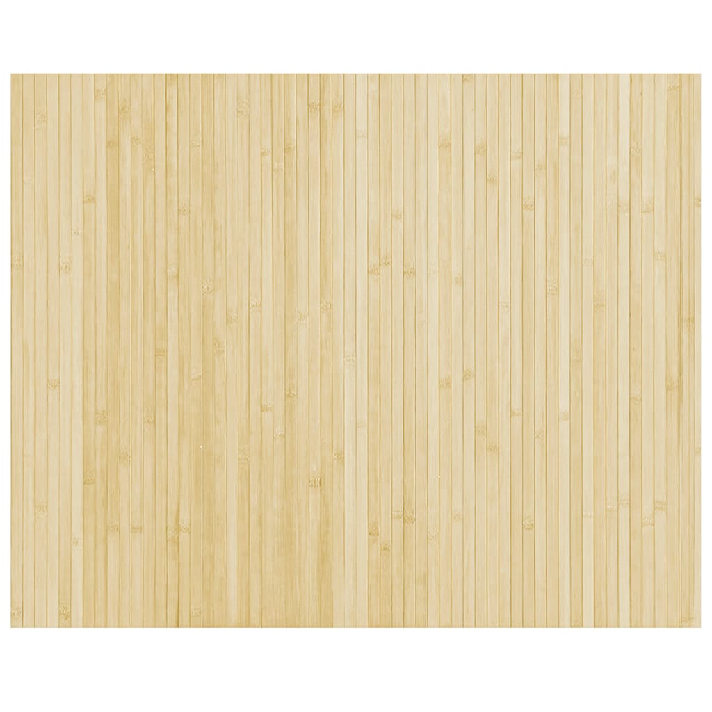 gulvtæppe 80x100 cm rektangulær bambus lys naturfarvet